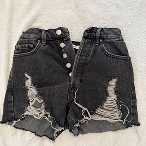 PacSun Black High Waist Distressed Shorts